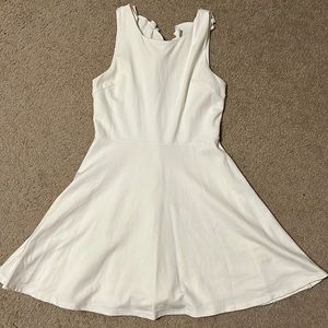 Ruffle back white dress